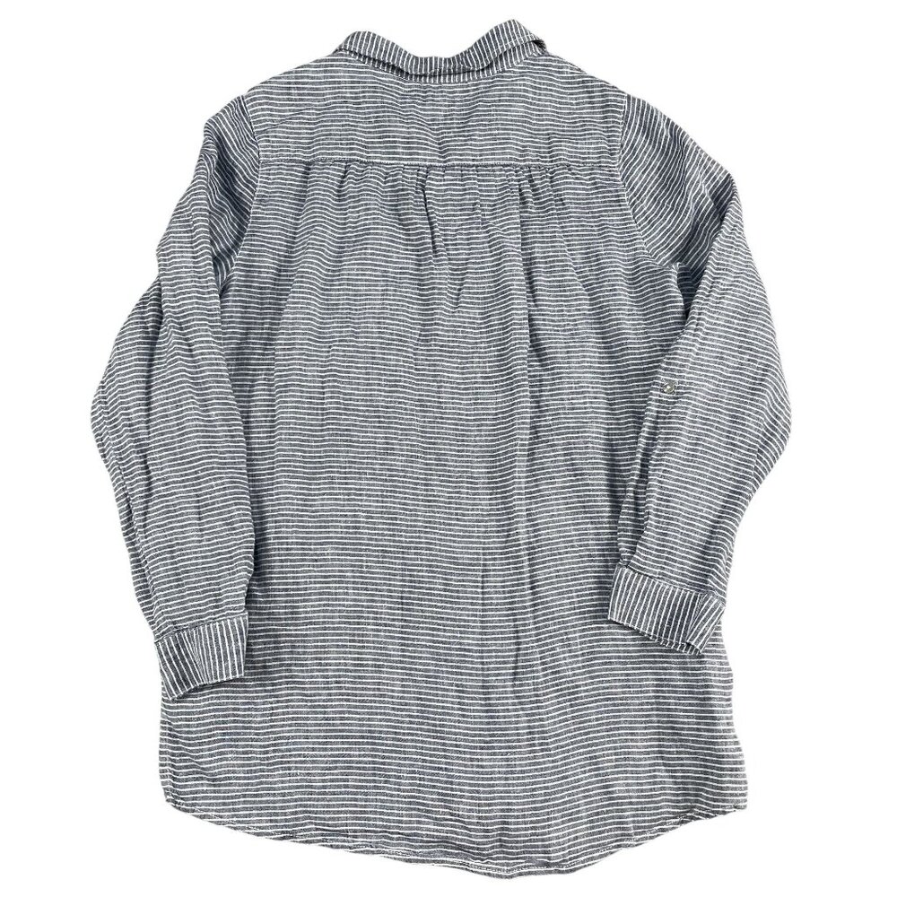Artisan NY 100% Linen Womens Grey Button Down Shirt Sz Medium - Picture 2 of 3
